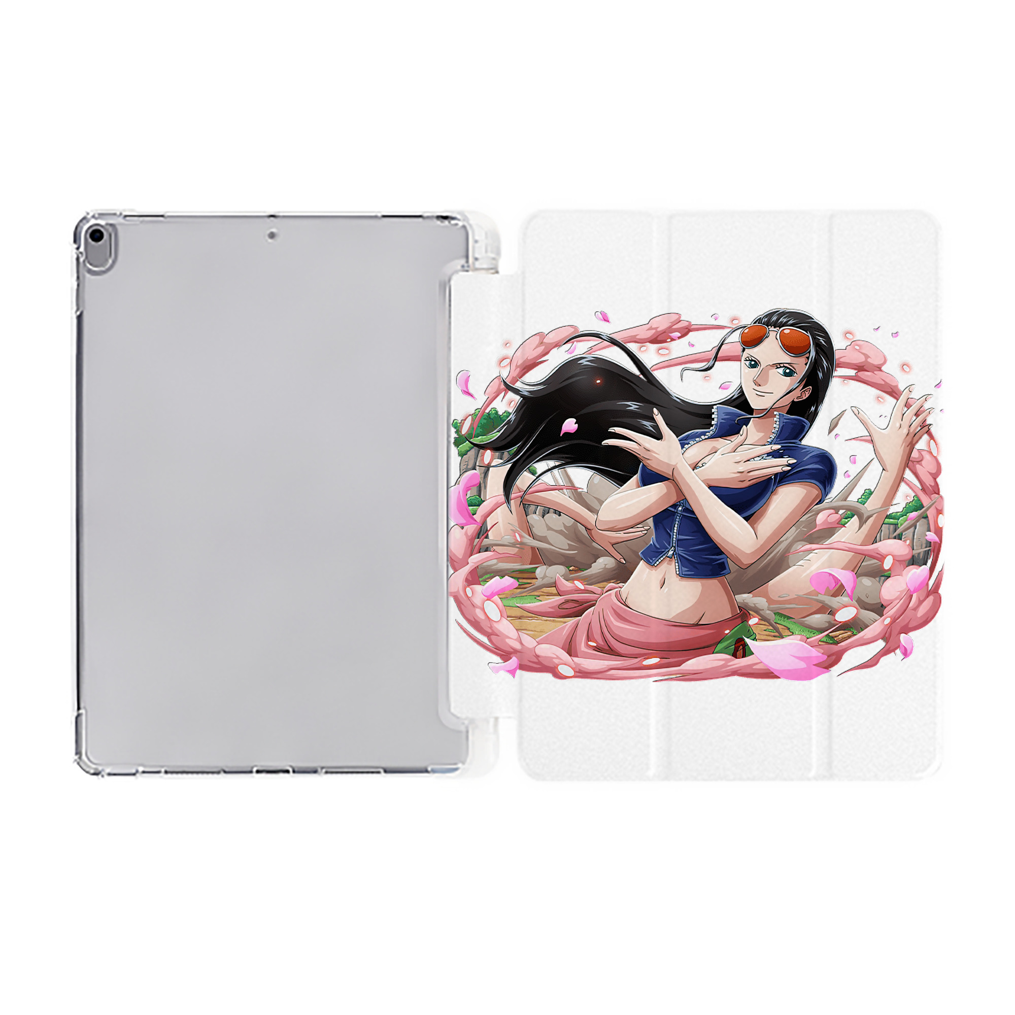 （画像用） ワンピース ニコ・ロビン ONE PIECE Nico Robin IPad ケース ペン収納付き 三つ折りスタンド PUレザー×シリコン 対応機種9.5/10.5/10.9インチ